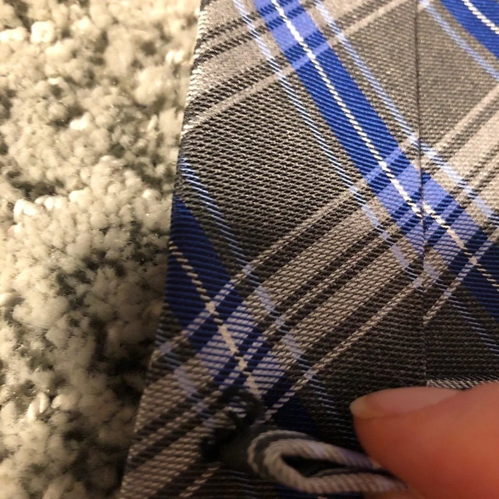 Pronto Uomo Blue, White, & Gray striped Tie